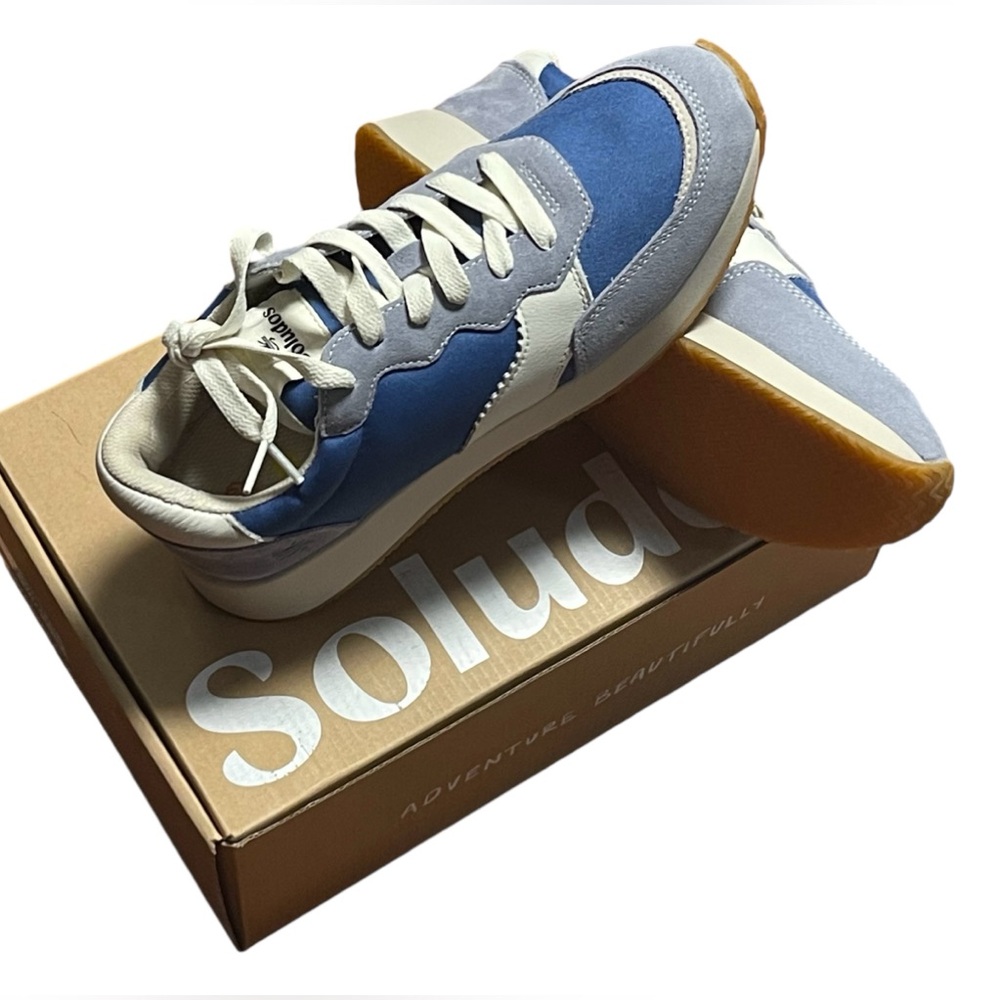 SOLUDOS PARADISO RETRO SNEAKERS COLOR BLUE WOMEN’S LACE-UP ROUND TOE SIZE US 8 - Picture 7 of 10